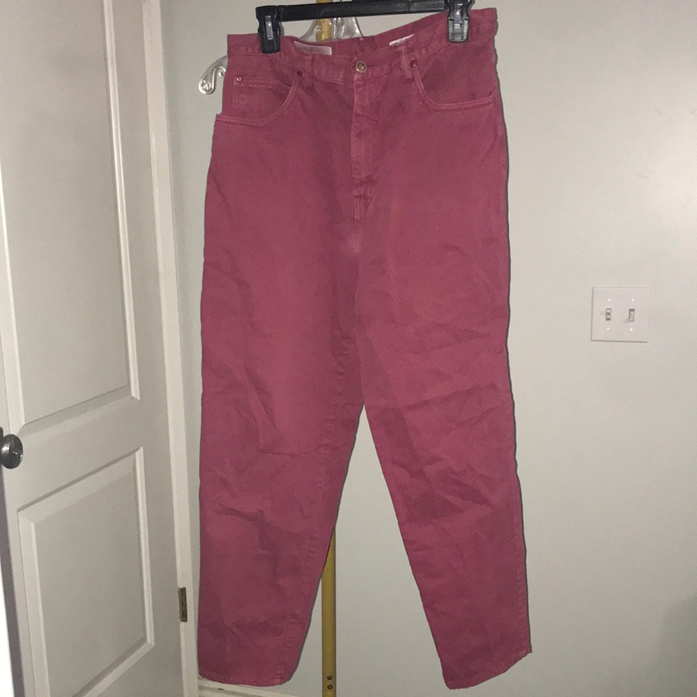 Vintage Bill Blass High-Waist Rose Pink Cotton Jeans